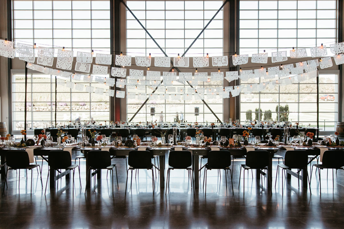 Winery wedding reception at Stoller Family Estate
