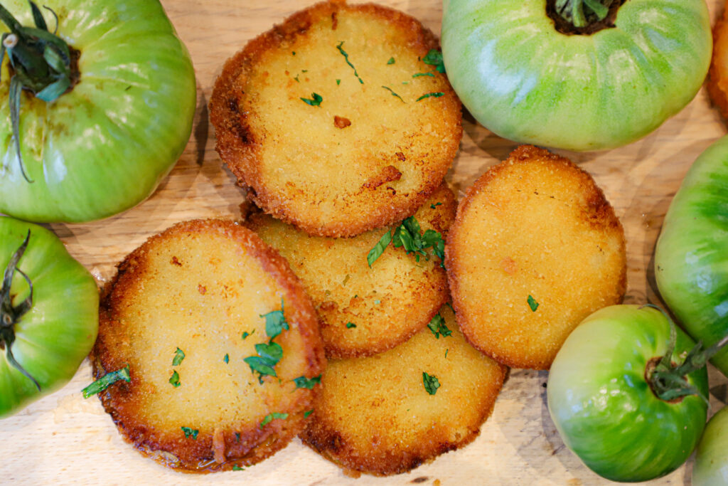 Our Fried Green Tomatoes and Estate White Pinot Noir pairing is a delightful fusion of a delicate, refreshing white wine and a classic Southern favorite. Grab the recipe for your next party!